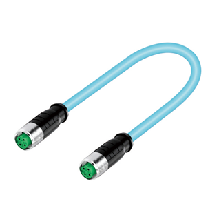 湖蓝色(4芯D型母头对母头)